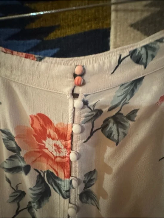American Eagle Outfitters Pink Maxi Skirt with Coral Floral Print XL - Picture 6 of 9